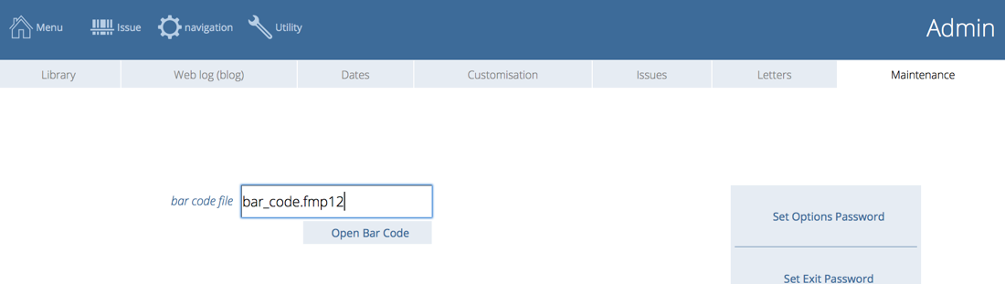 specifying the name of the bar code file