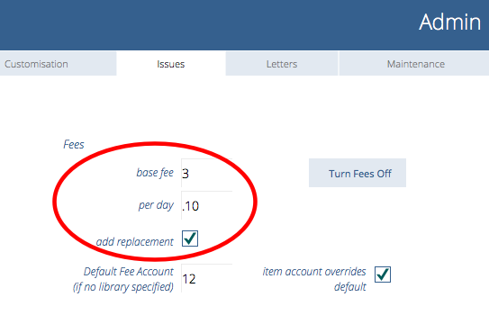 Fees Configuration - Admin
