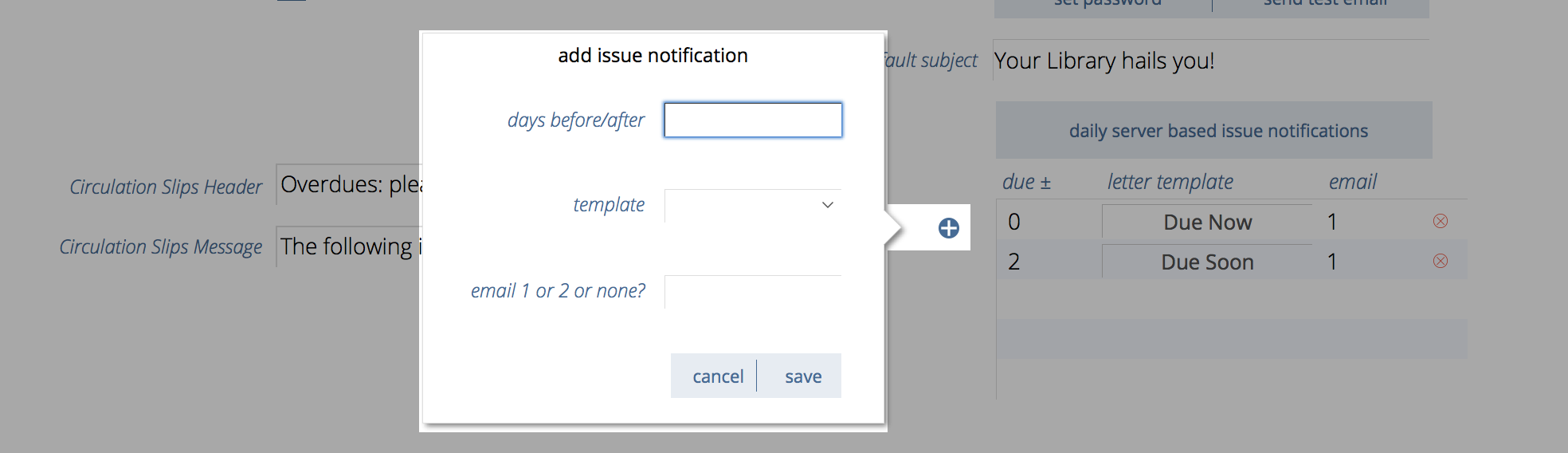adding an issue notification