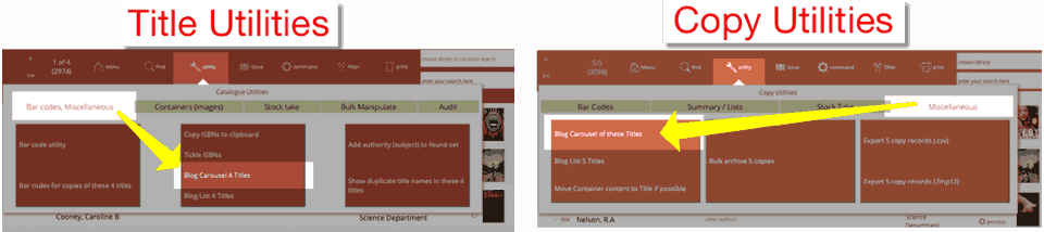 blog carousel button on the title or the copy list