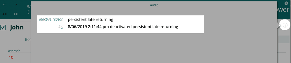 showing the audit popover tucked away at the top right