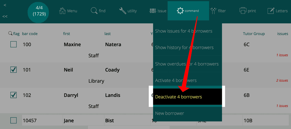 deactivating multiple borrowers