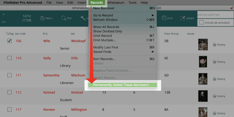 deleting a found set of borrowers in the borrower list view