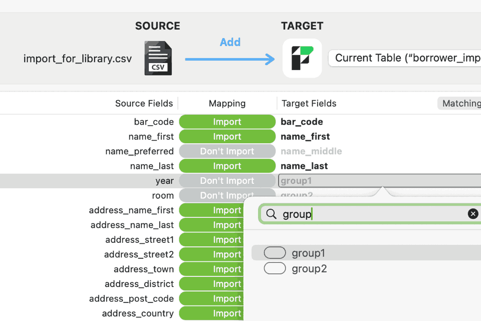 manually aligning columns and fields