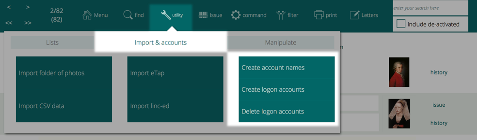 manipulating accounts in bulk with the utilities in the borrower list