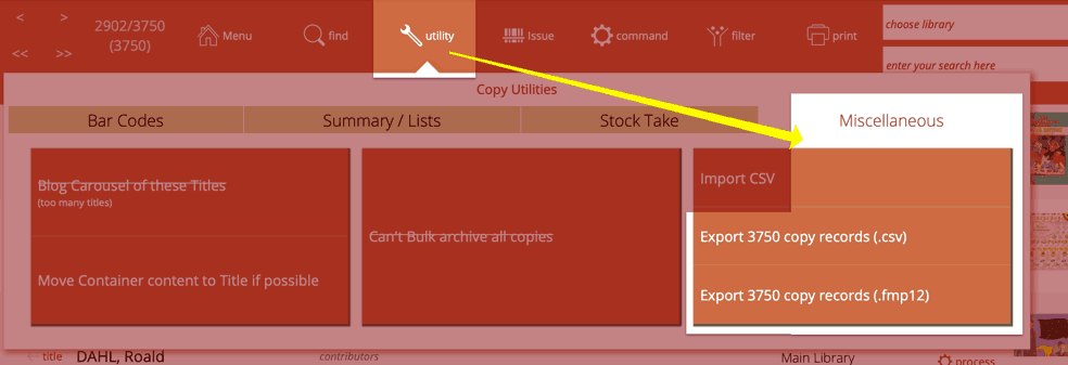 export copy information