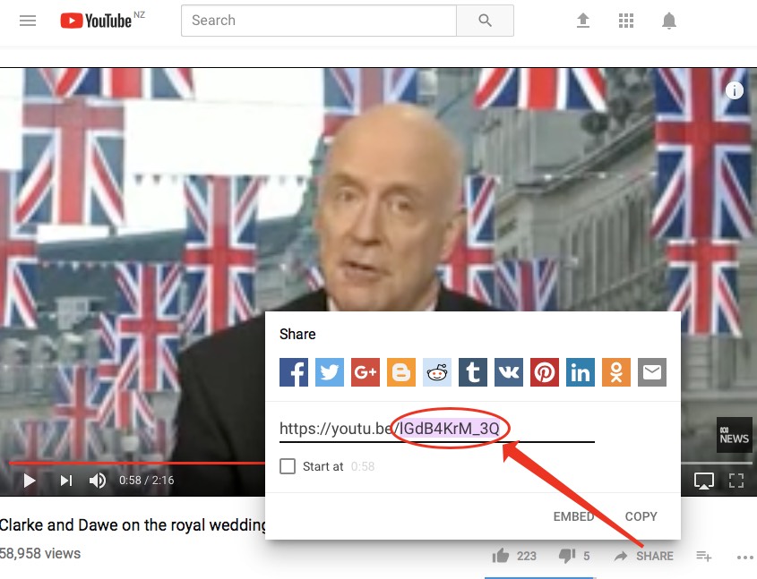 this is the youtube ID - simply paste that ID into the youtube link field