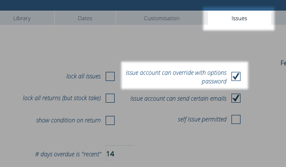 issue account can override setting