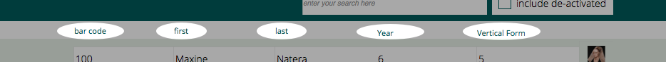 column headings will sort