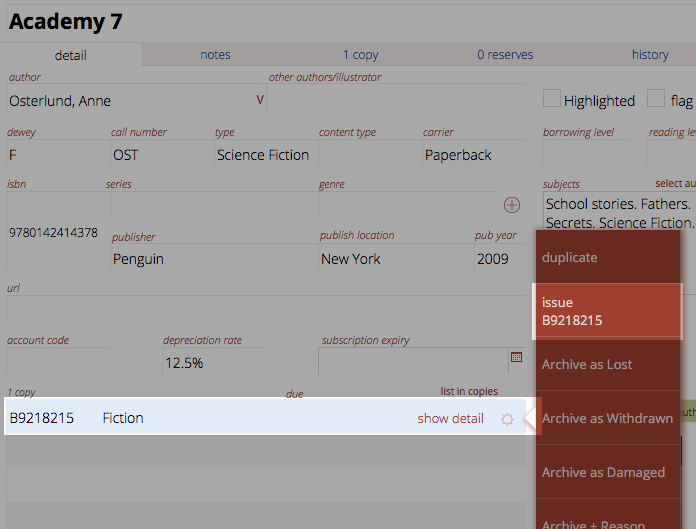 Issuing from the catalog screens