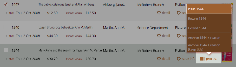 Issuing from the Copies list