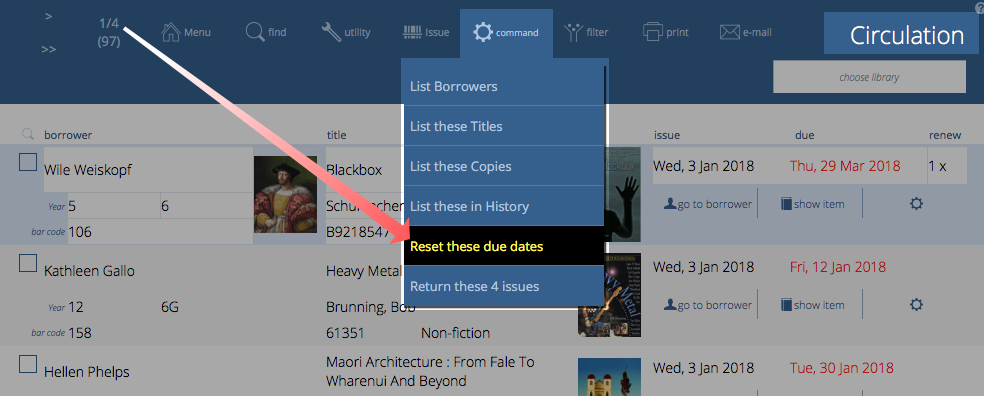 reset found set due dates