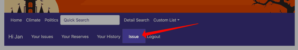 navigation bar issue option