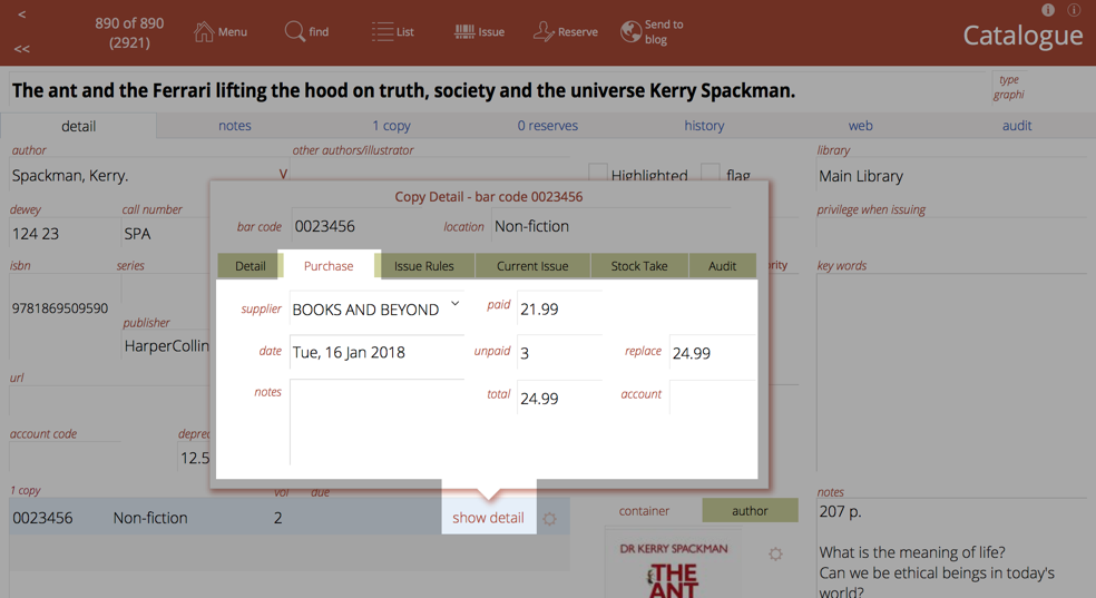 purchase details