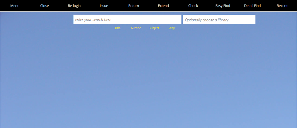 fast find screen - note that the look is customisable by the administrator