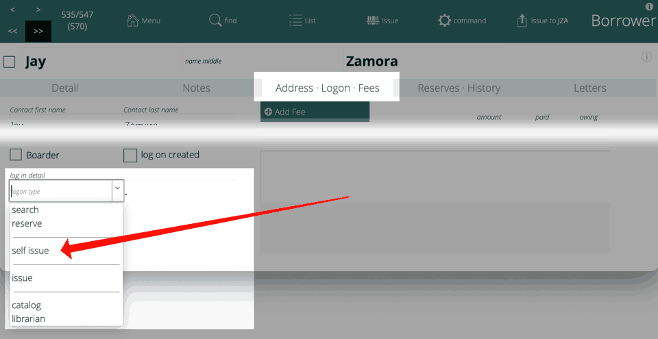 logon account type selector