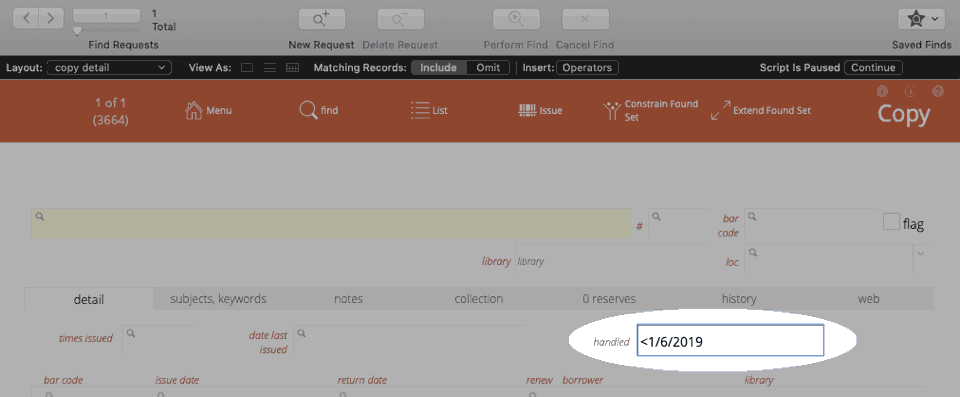 example of searching items handled before 1 June 2019