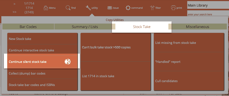 silent stock take
