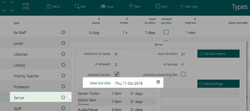 borrower type latest date