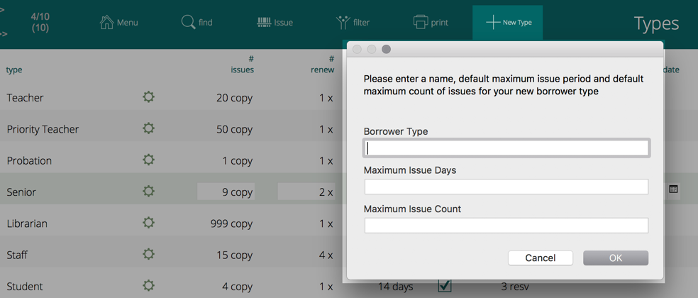 maximums for new type