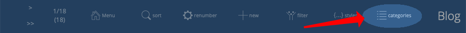 Categories button