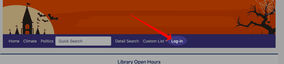 login option in navbar